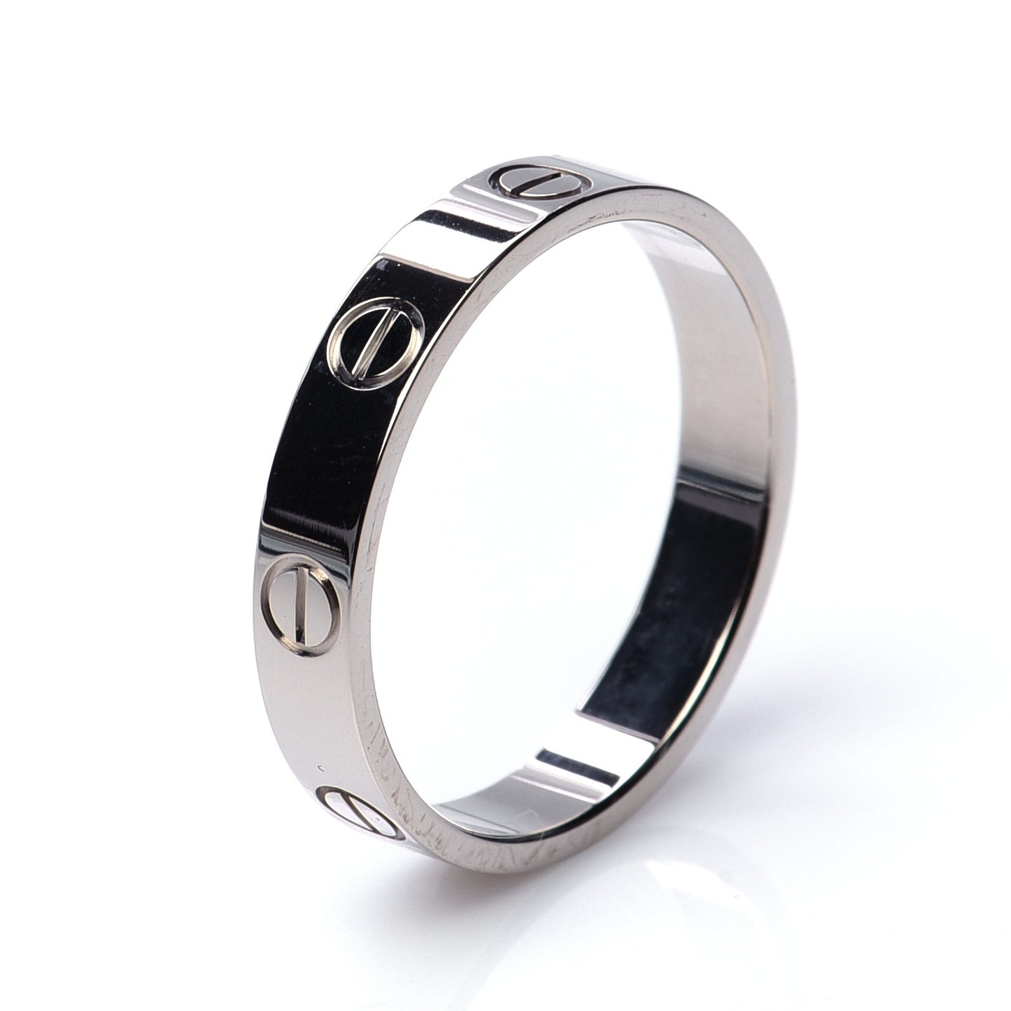 18K White Gold 3.5mm LOVE Wedding Band Ring 55 7.25