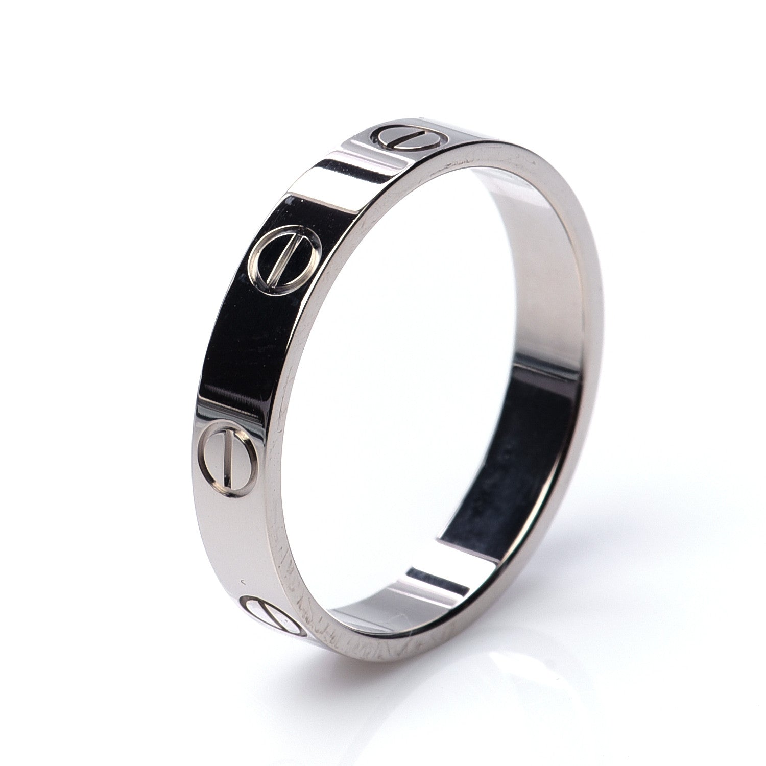 Cartier 18K White Gold 3.5mm LOVE Wedding Band Ring 55 7.25 4 of 6