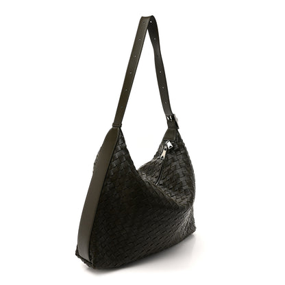 Bottega Veneta Deerskin Intrecciato Medium Traveler Hobo Kaki 3 of 10