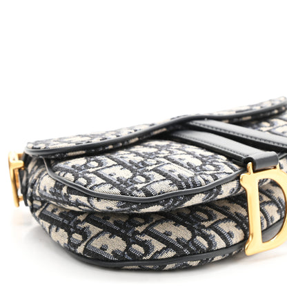 Christian Dior Oblique Mini Saddle Bag Blue 9 of 10