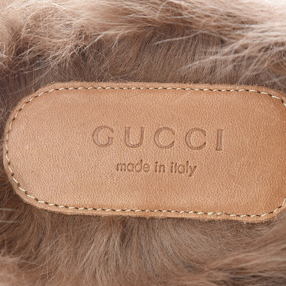 Gucci Calfskin Fur Womens Princetown Slippers 36 Lipstick Rose Natural 7 of 10