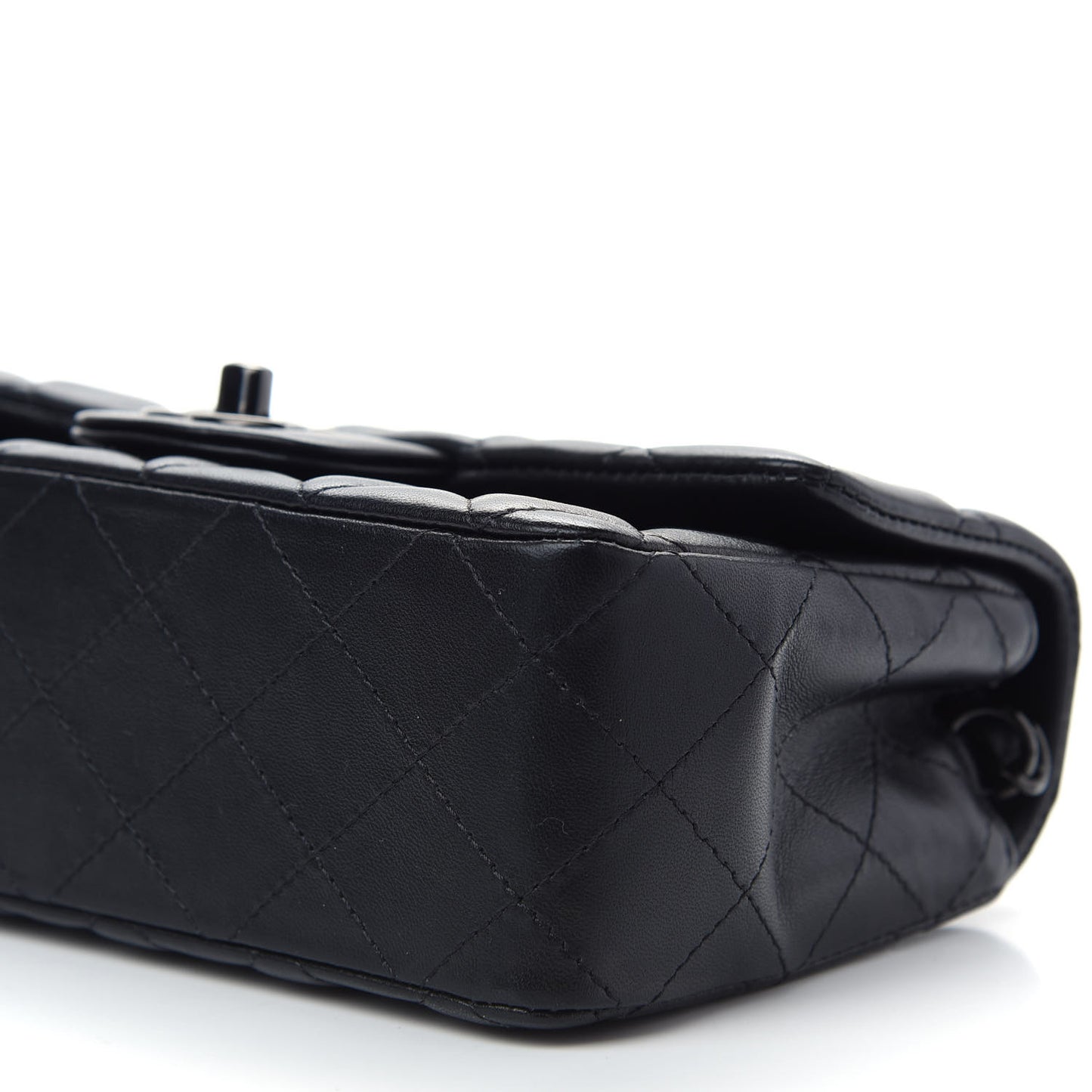 Lambskin Quilted Mini Rectangular Flap So Black