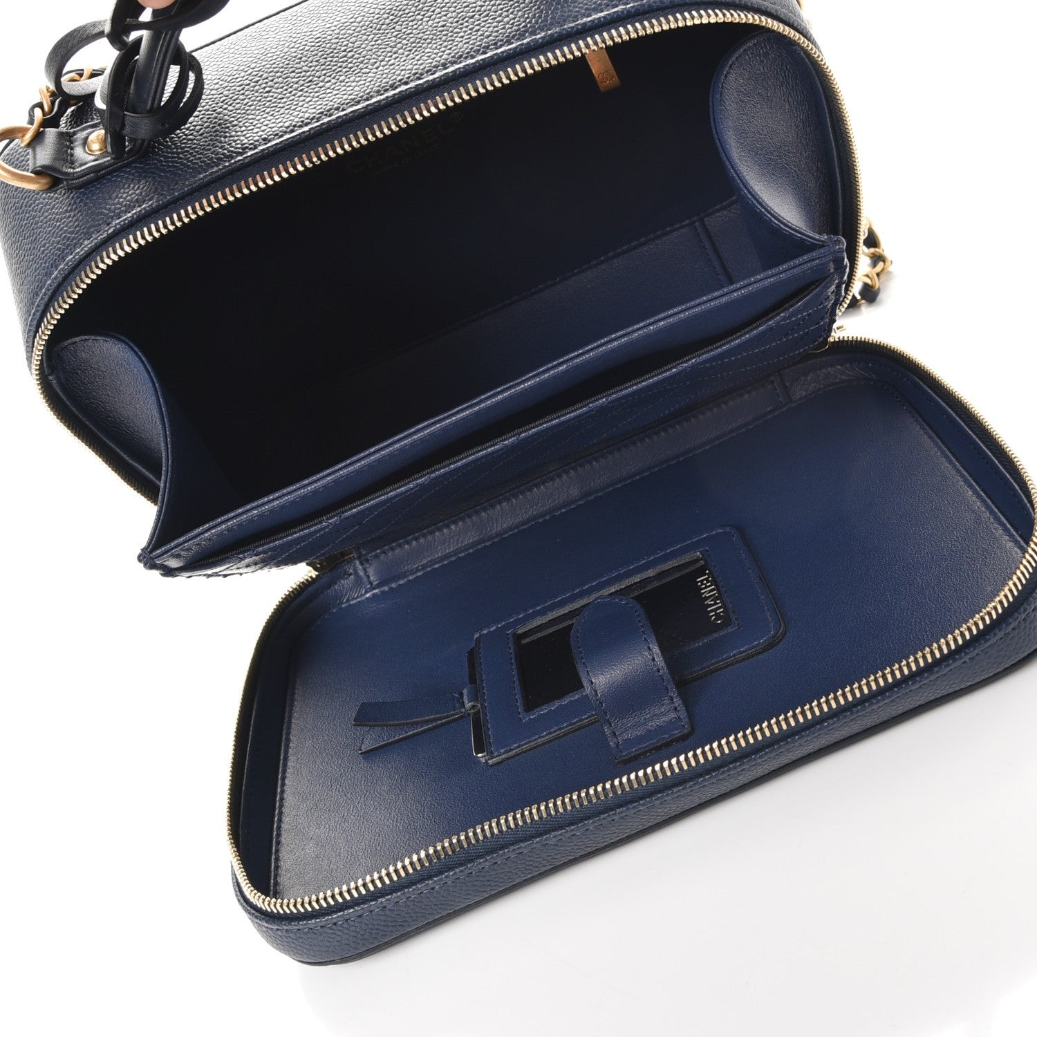 Chanel Caviar Quilted Large CC Filigree Vanity Case Navy 5 of 8