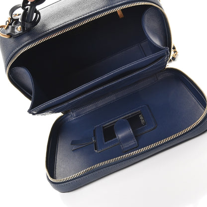 Chanel Caviar Quilted Large CC Filigree Vanity Case Navy 5 of 8