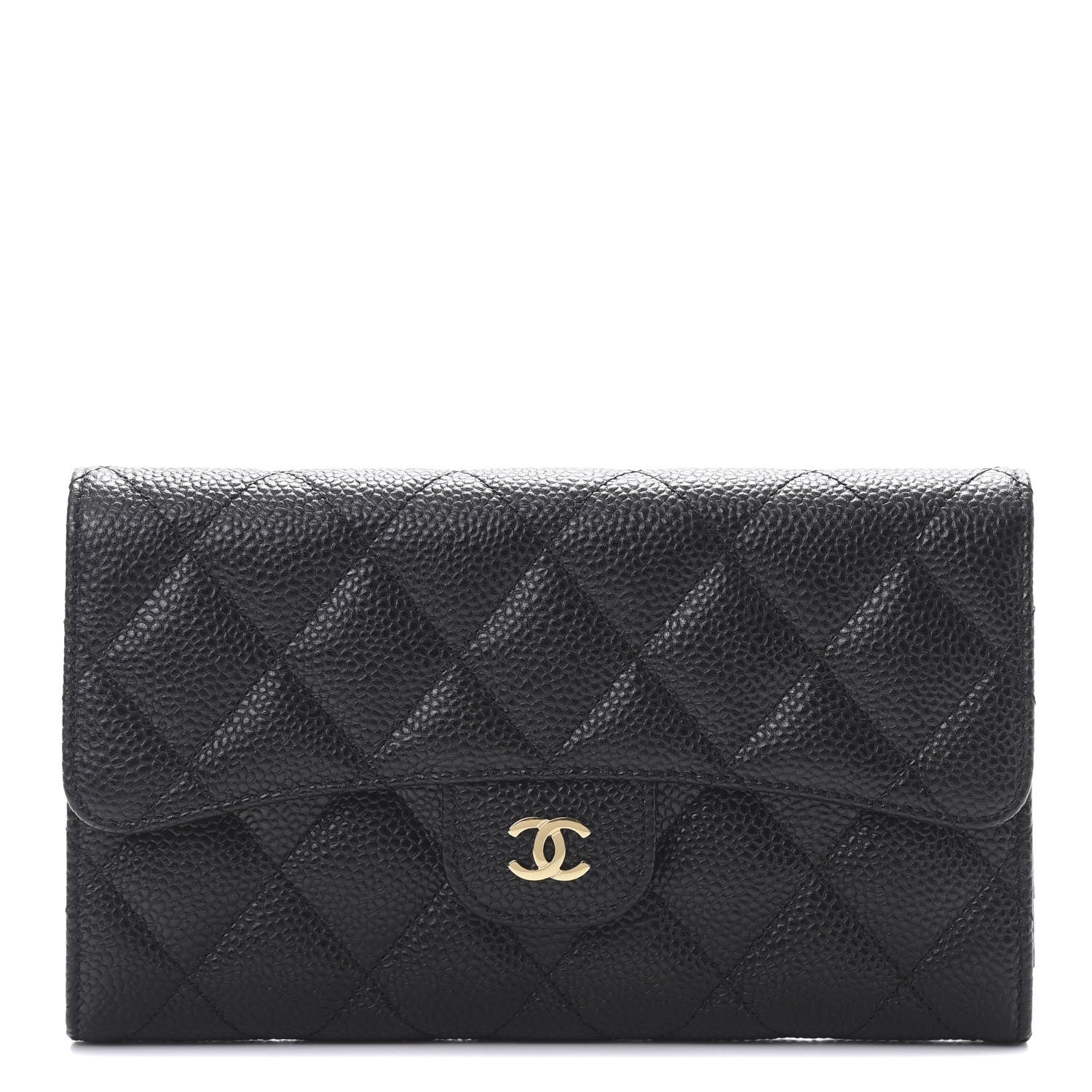 Chanel Caviar Quilted Long Flap Wallet Black 1 of 9
