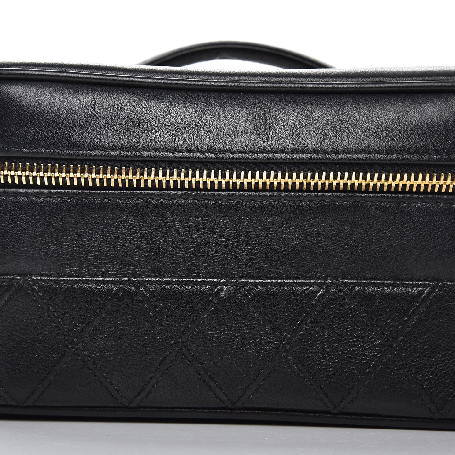 Lambskin Vanity Cosmetic Case Black