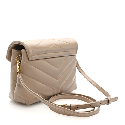 Saint Laurent Calfskin Y Quilted Monogram Toy Loulou Crossbody Bag Dark Beige 3 of 9