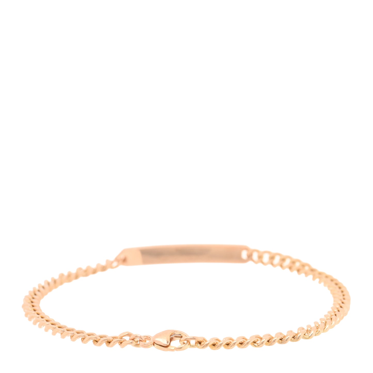 18K Rose Gold Diamond Micro Link ID Chain Bracelet