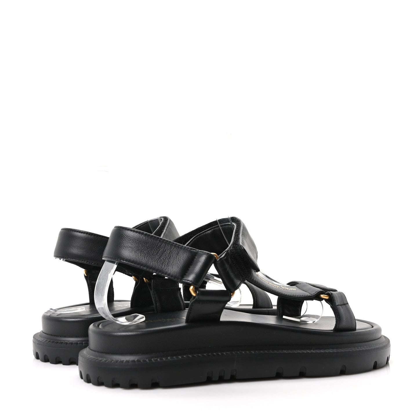 Lambskin D-Wave Sandals 38 Black