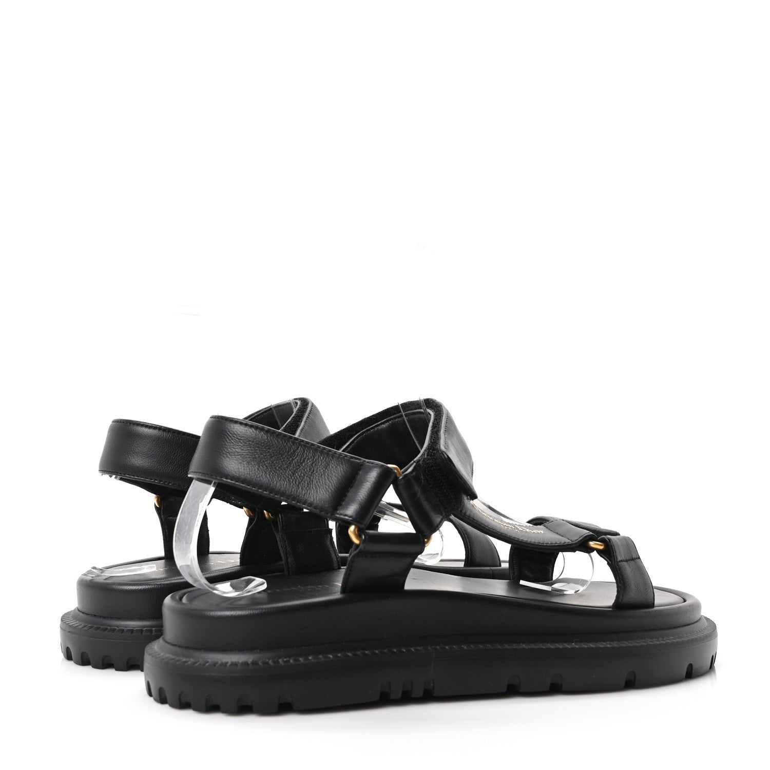 Christian Dior Lambskin D-Wave Sandals 38 Black 5 of 10