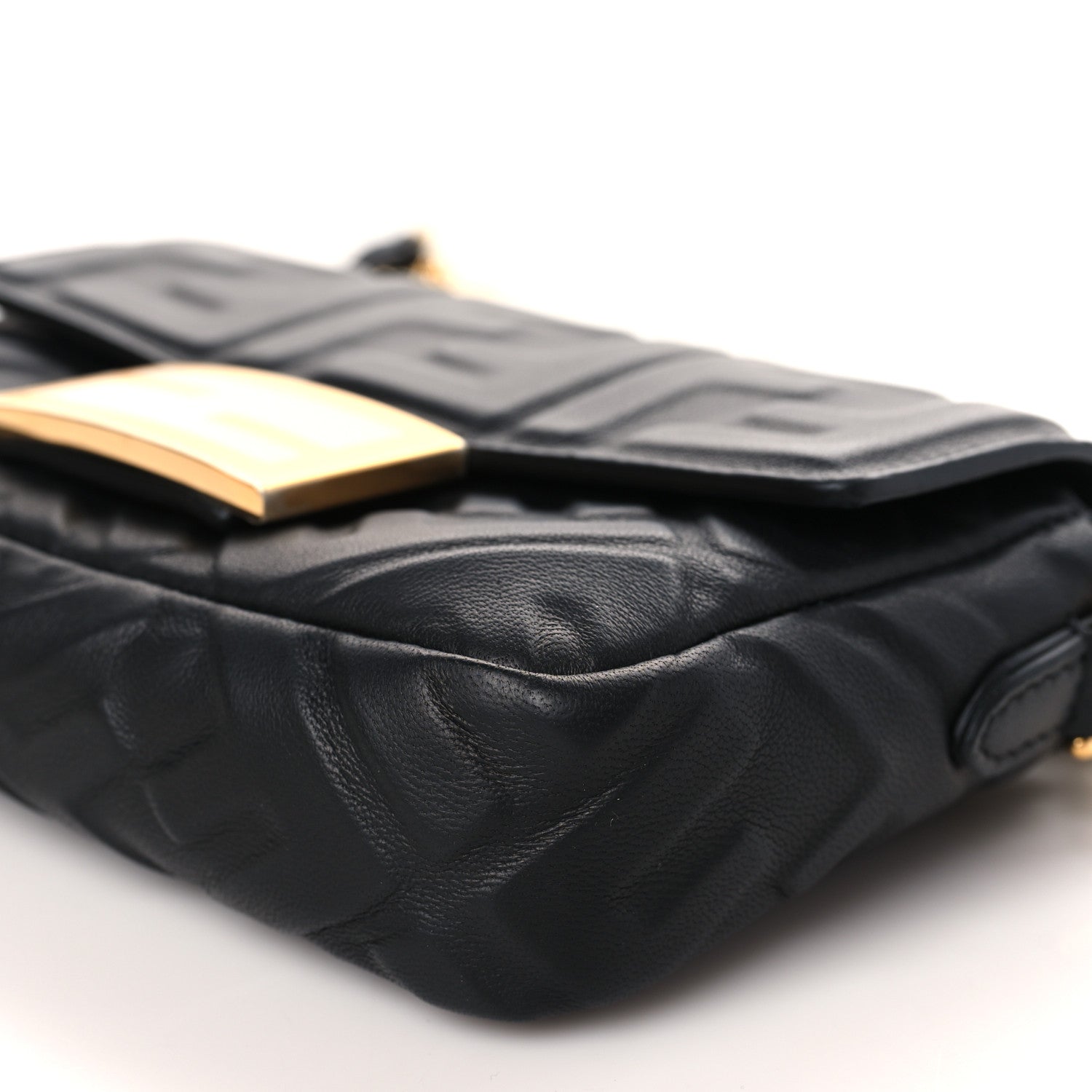 Fendi Nappa FF 1974 Embossed Mini Baguette Black 9 of 10