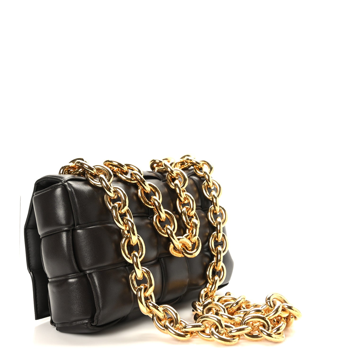 Bottega Veneta Lambskin Maxi Intreccio Padded Chain Cassette Crossbody Bag Black 3 of 8