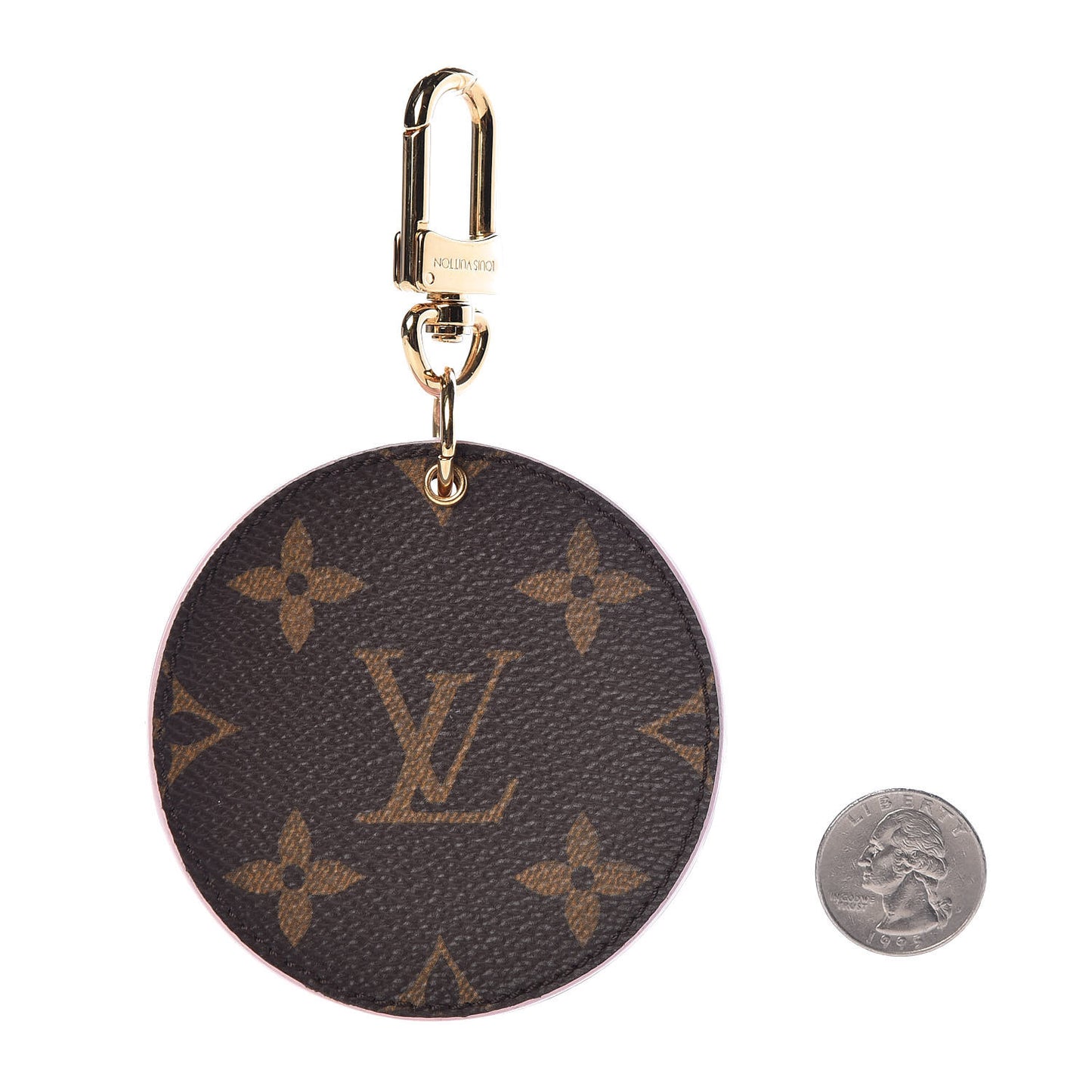 Monogram LV Mirror Bag Charm Key Holder Rose Ballerine