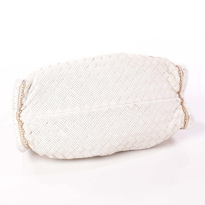 Bottega Veneta Woven Perforated Shoulder Bag Bianco 5 of 9