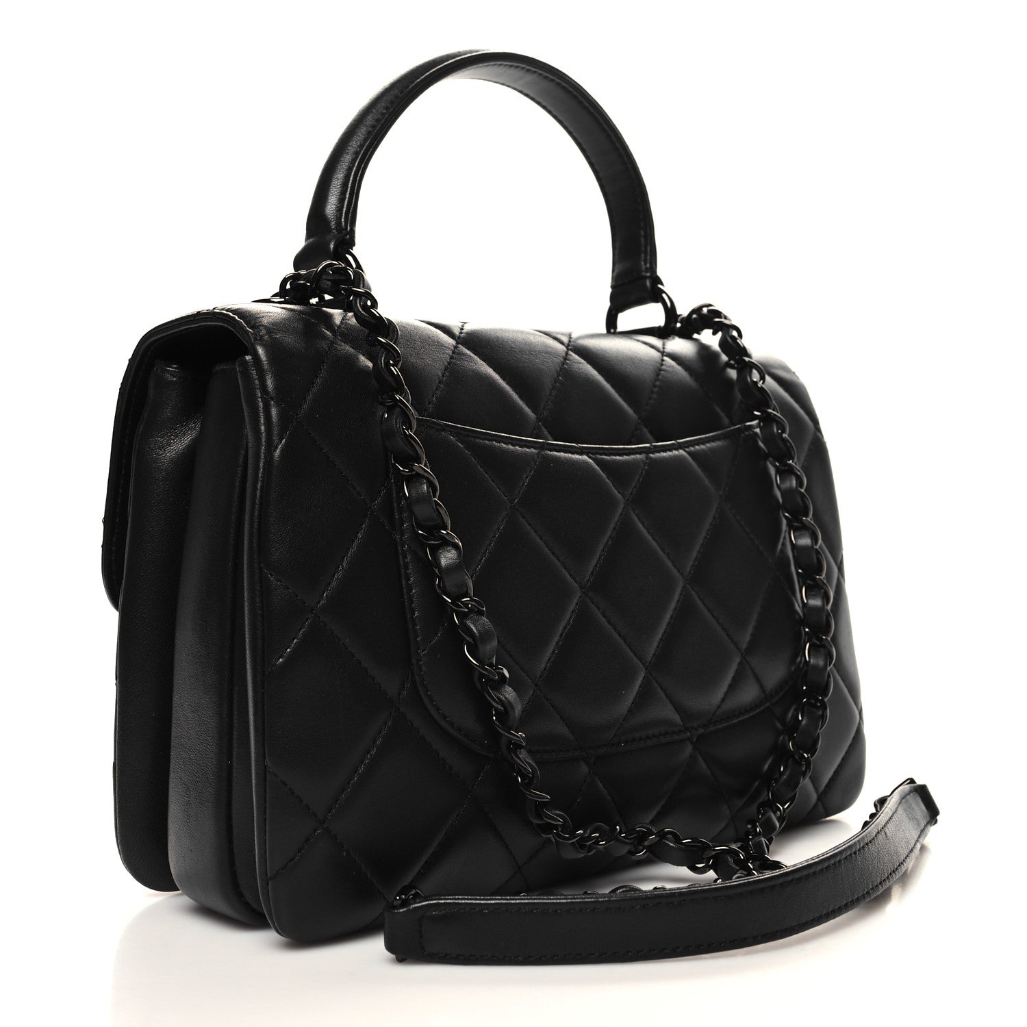 Chanel Lambskin Quilted Small Trendy CC Dual Handle Flap Bag So Black 3 of 12