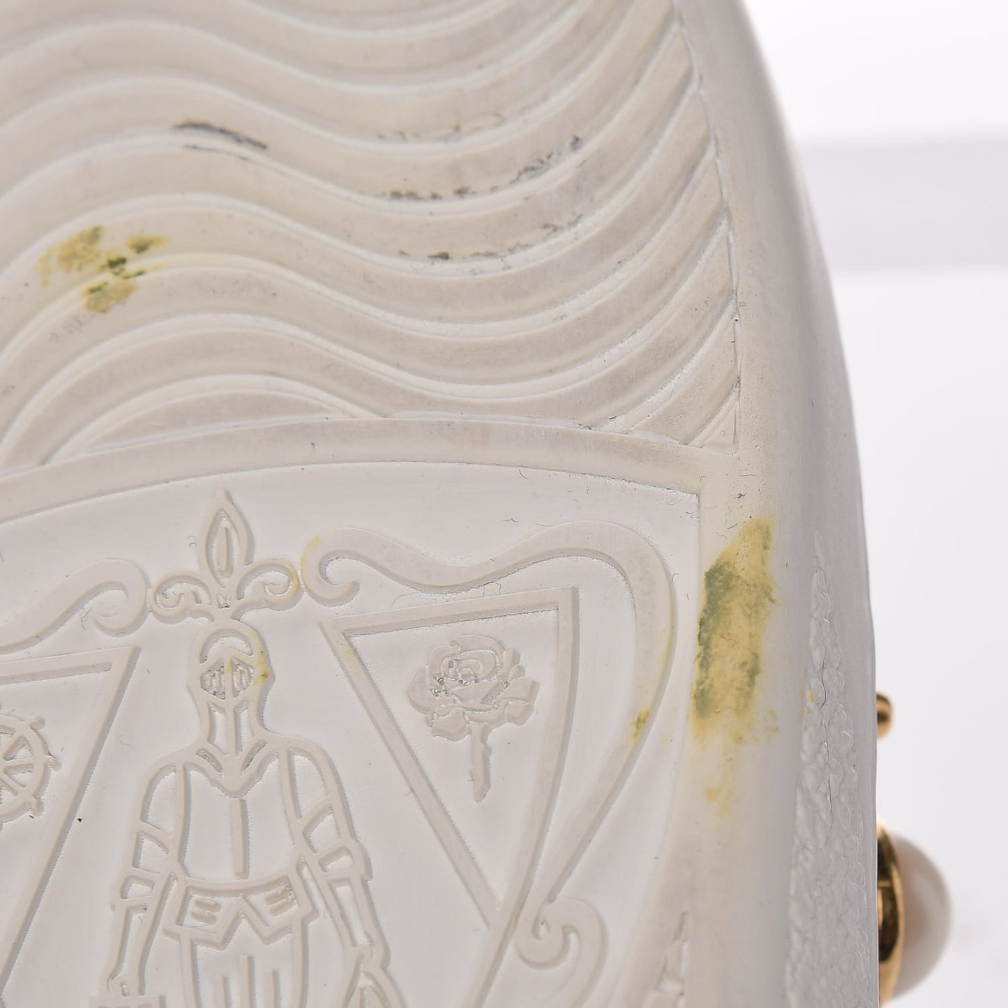 Calfskin Web Pearl Studded Womens Ace Sneakers 36 White