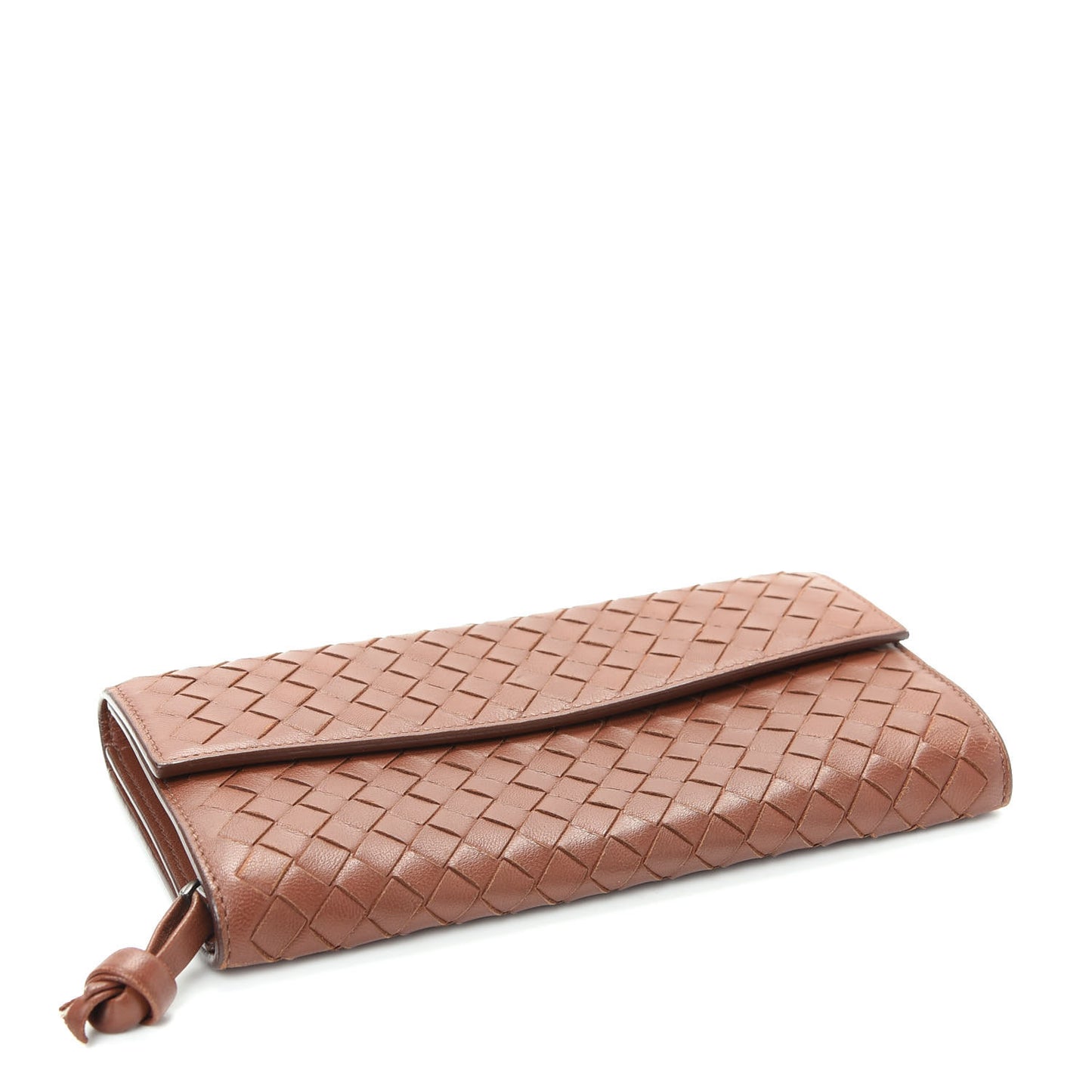 Nappa Intrecciato Continental Flap Wallet Tea