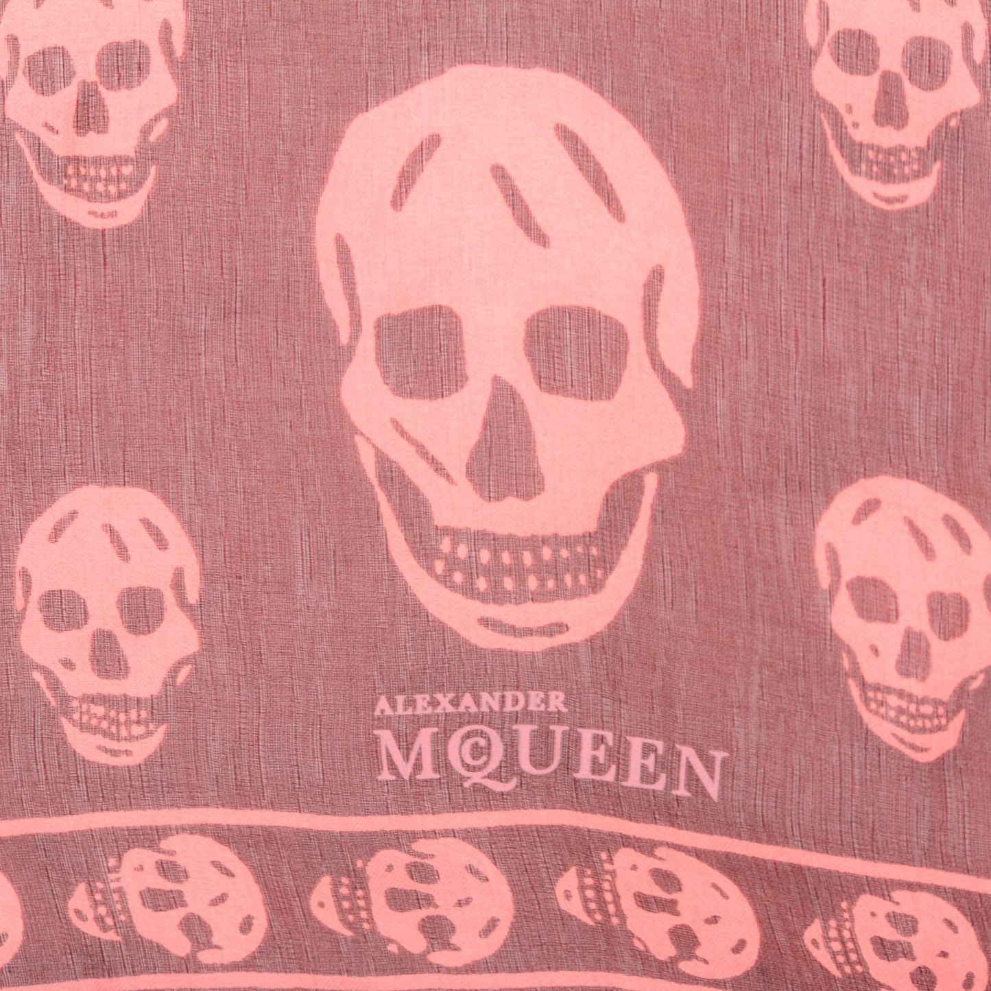 Silk Chiffon Skull Scarf Burgundy