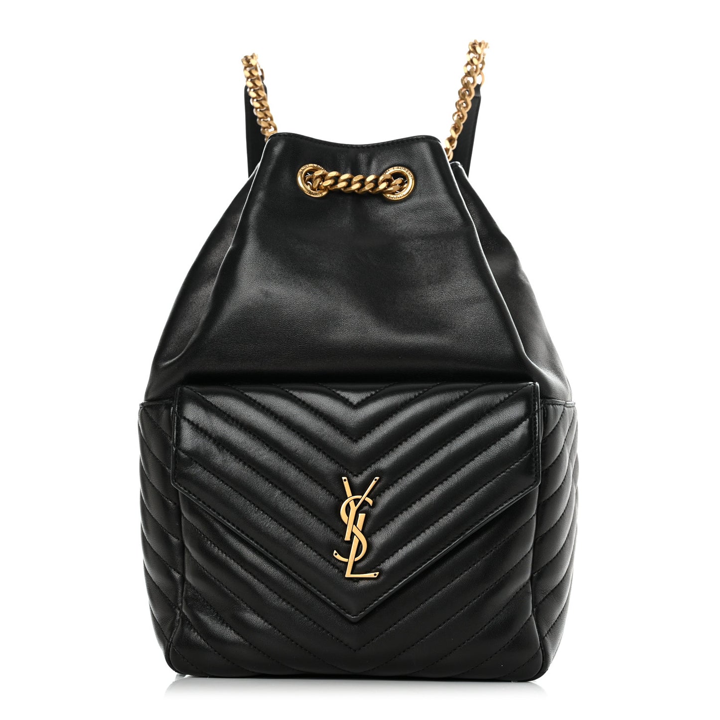 Lambskin Matelasse Monogram Joe Backpack Black