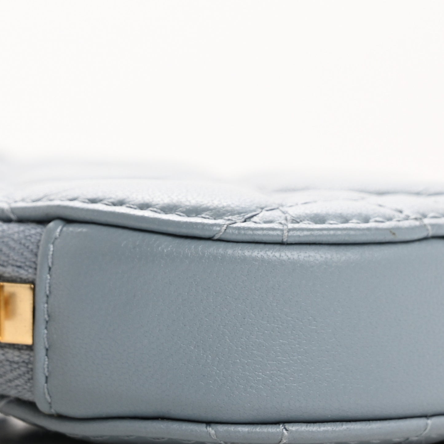 Lambskin Cannage Lady Dior Phone Holder Cloud Blue