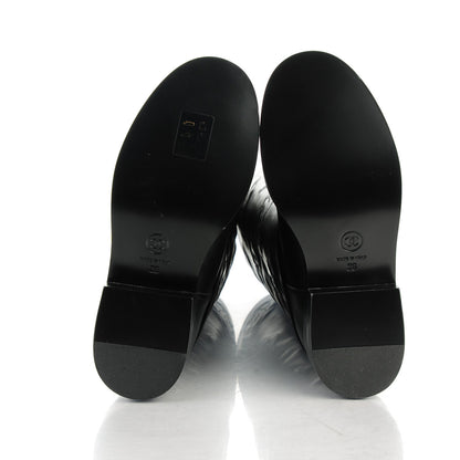 Chanel Calfskin Camellia High Boots 36 Black 5 of 8
