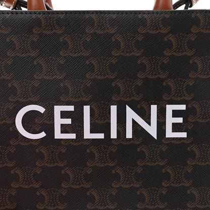 Celine Triomphe Canvas Calfskin Mini Vertical Cabas Tan 6 of 8