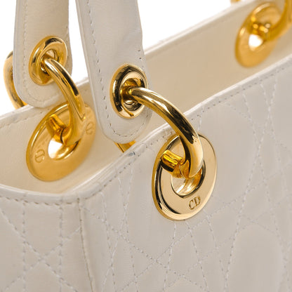 Christian Dior Lambskin Cannage Medium Lady Dior White 5 of 11