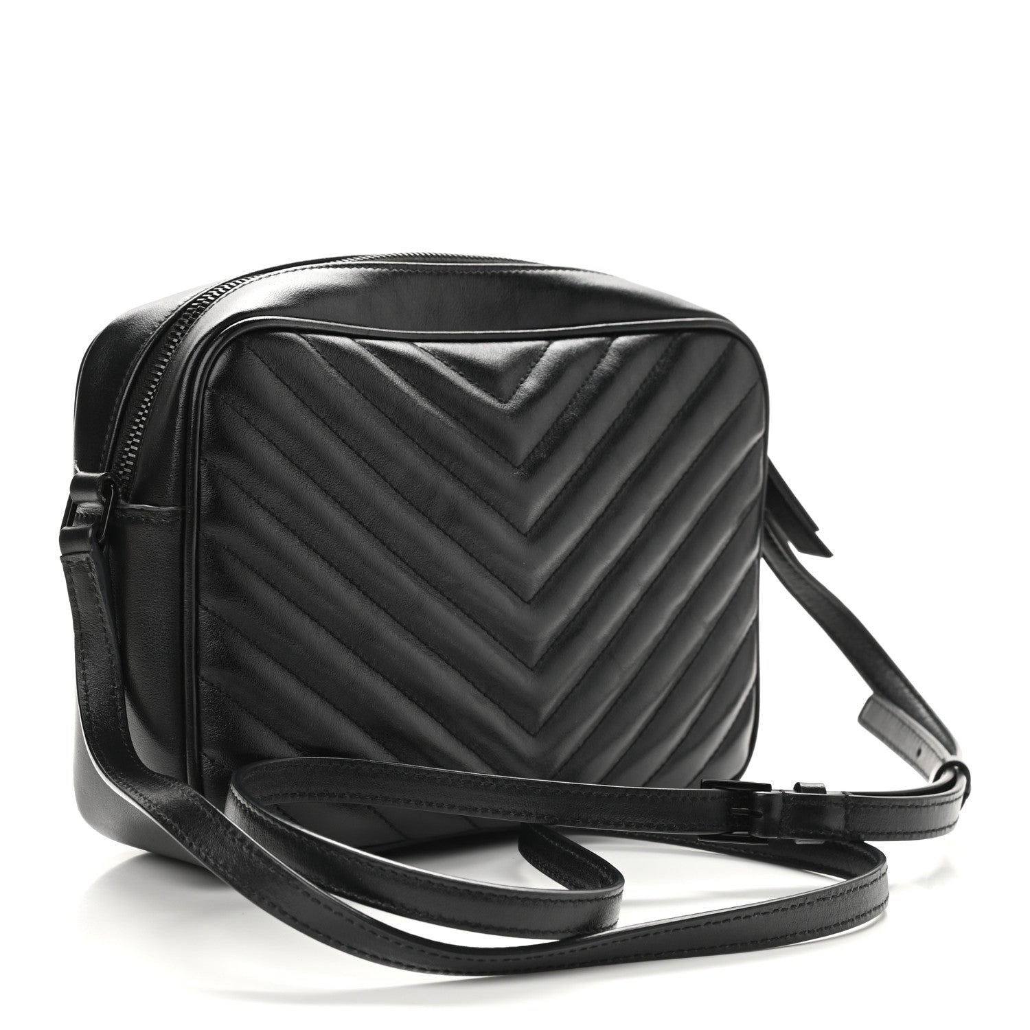 Saint Laurent Calfskin Matelasse Monogram Lou Camera Bag Black 3 of 9