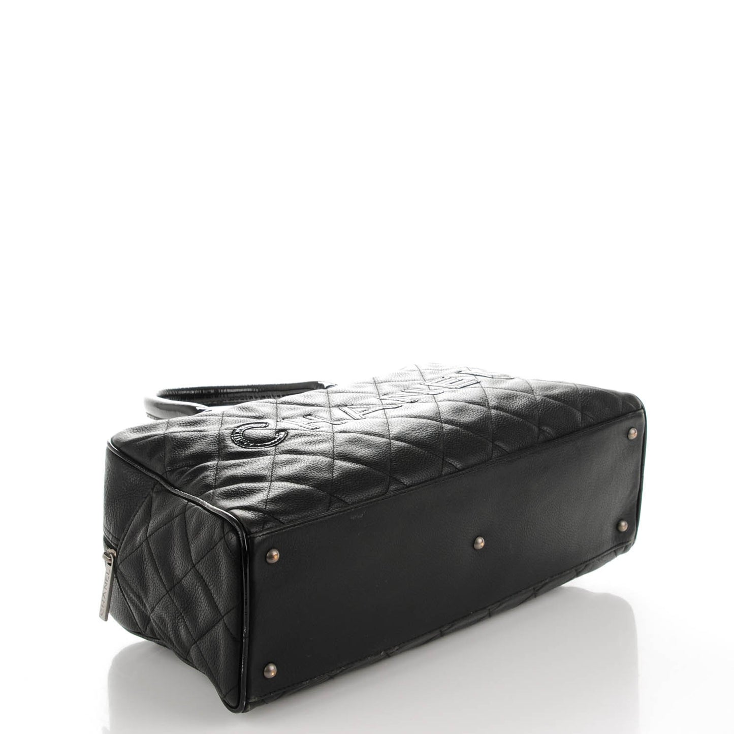 Calfskin Quilted Large Bowler Black