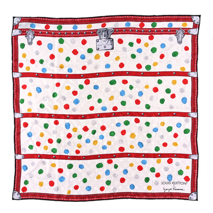 Louis Vuitton LV X YK Silk Monogram Dots Scarf 90 White 1 of 4