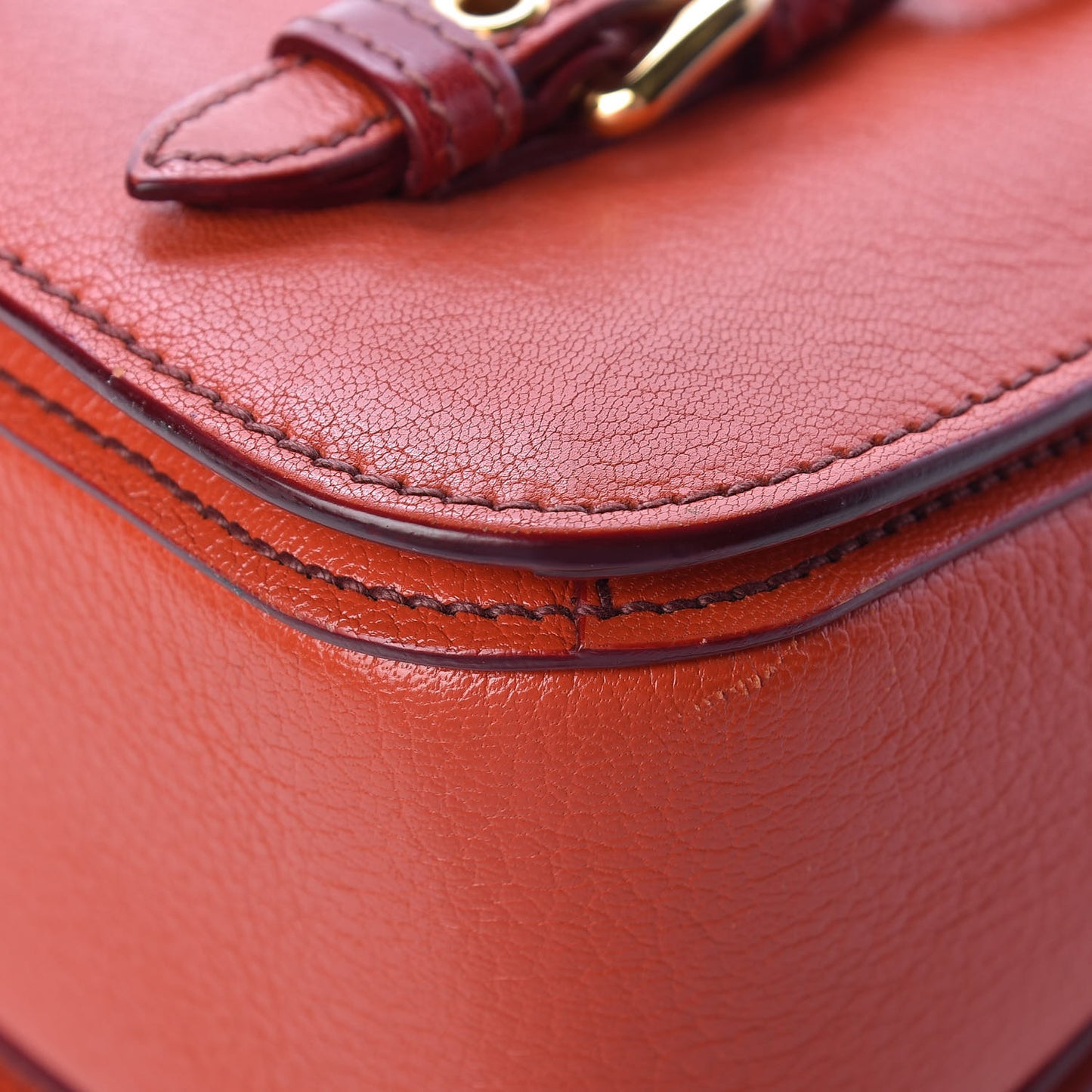 Goatskin Madras Crossbody Bag Mandarino Rubino