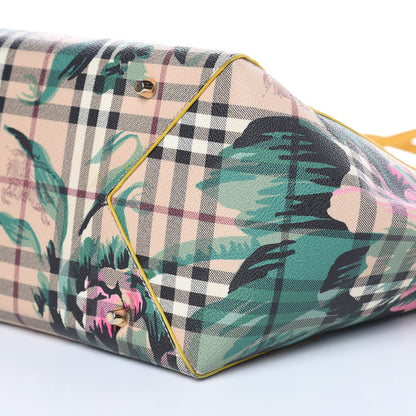 Burberry Haymarket Check Small Peony Rose Tote Larch Yellow 10 of 16