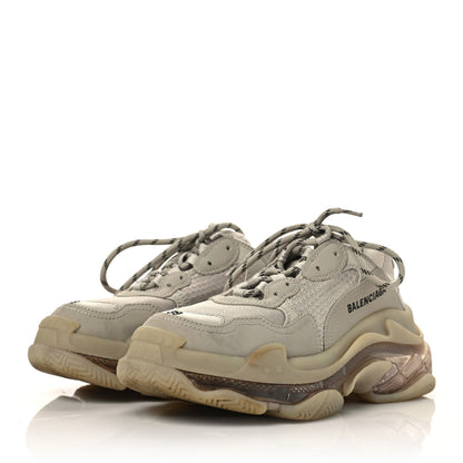 Balenciaga Fabric Mesh Clear Sole Womens Triple S Sneakers 39 Beige 2 of 14
