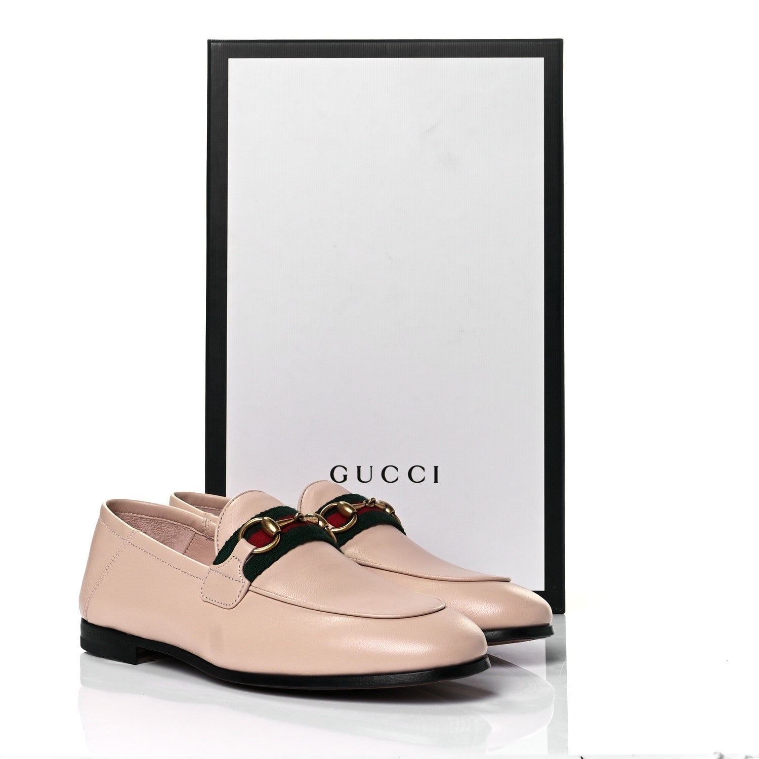 Gucci Malaga Kid Web Womens Horsebit Loafers 35 Skin Rose 9 of 9