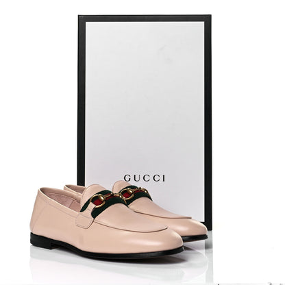 Gucci Malaga Kid Web Womens Horsebit Loafers 35 Skin Rose 9 of 9