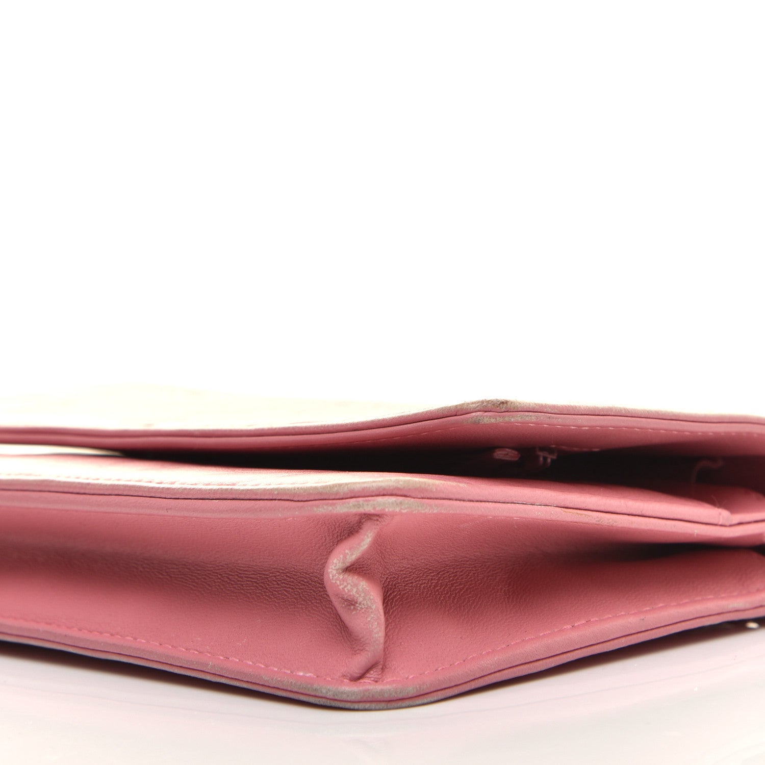 Chanel Lambskin Camellia Embossed Wallet On Chain WOC Pink 8 of 9