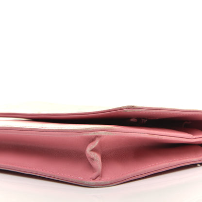 Chanel Lambskin Camellia Embossed Wallet On Chain WOC Pink 8 of 9