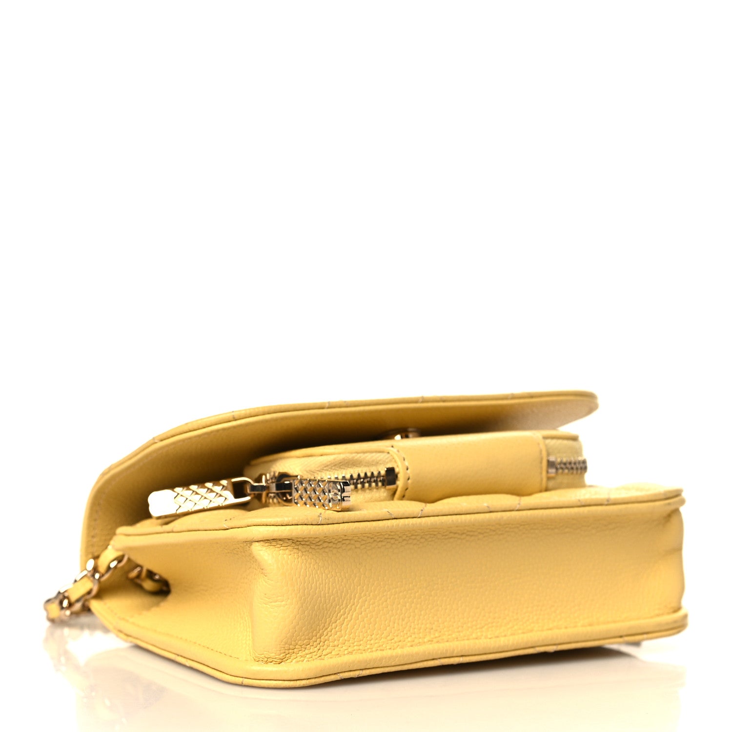 Chanel Caviar Quilted Business Affinity Clutch With Chain Flap Yellow 4 of 11