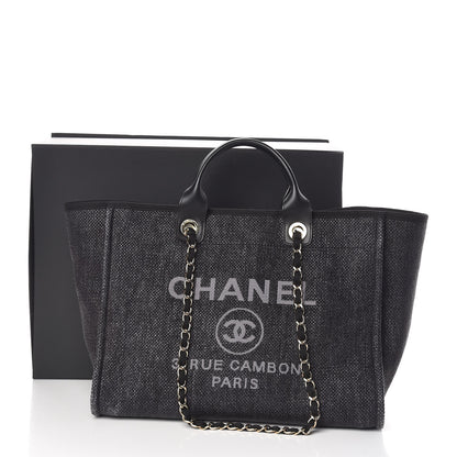 Chanel Woven Straw Raffia Large Deauville Tote Black 11 of 11