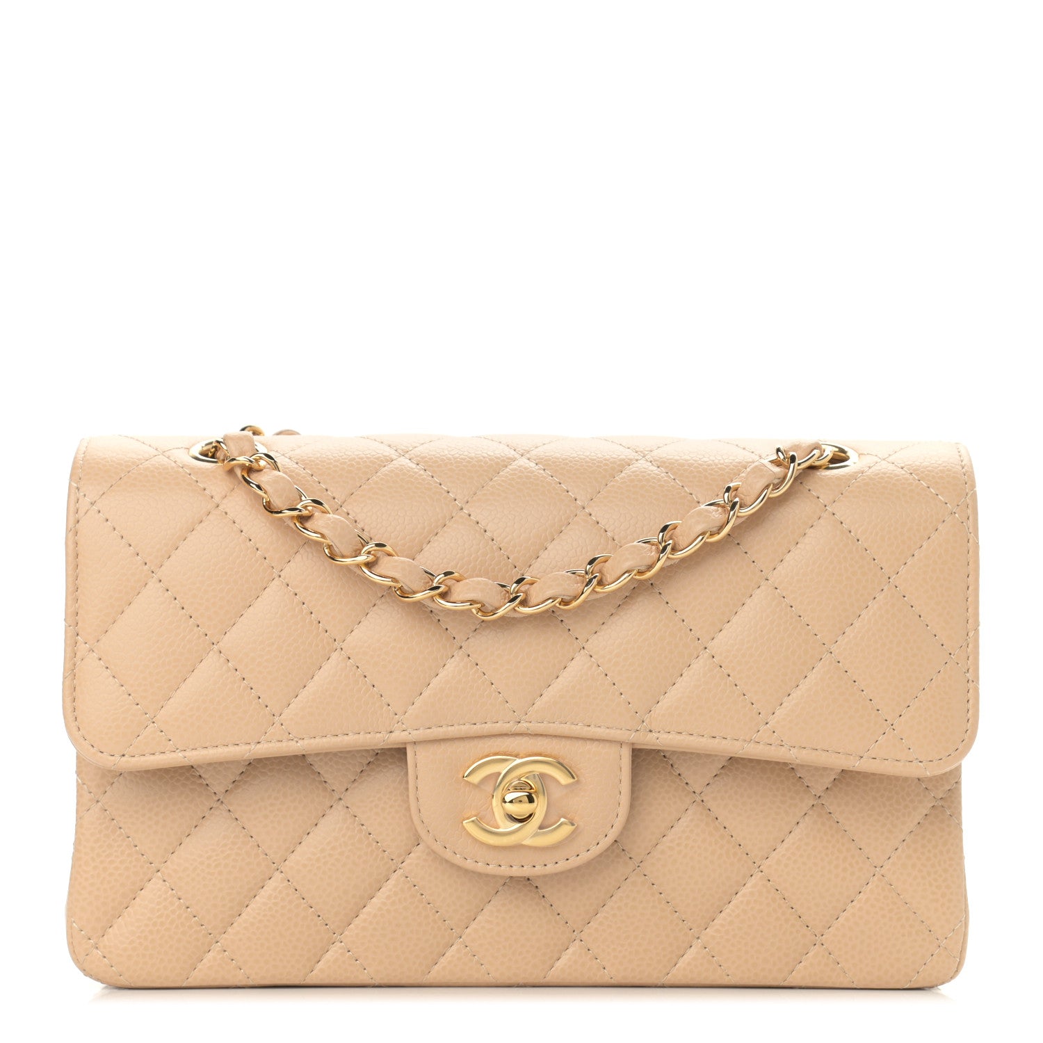 Chanel Caviar Quilted Small Double Flap Beige 1 of 10