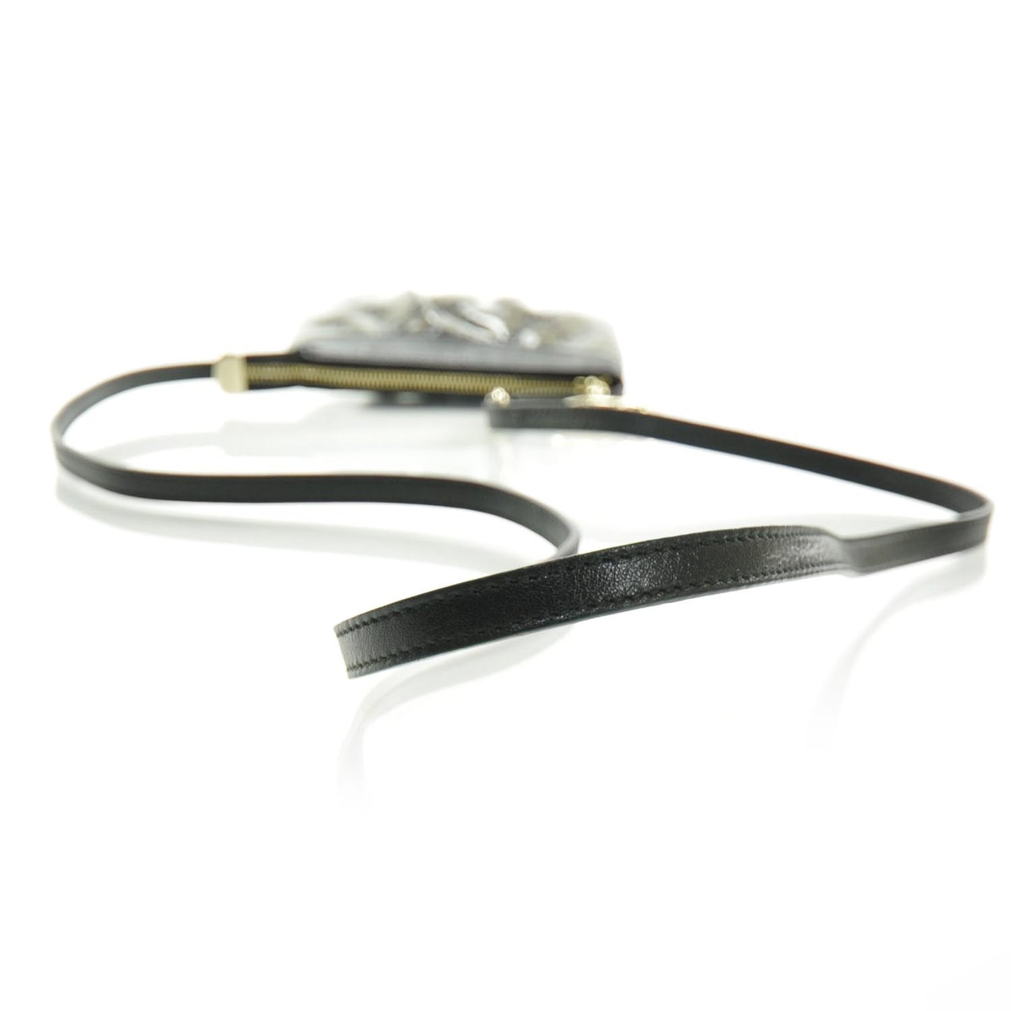 Crystal Monogram Small Flat Messenger Crossbody Navy