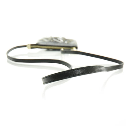 Gucci Crystal Monogram Small Flat Messenger Crossbody Navy 5 of 11