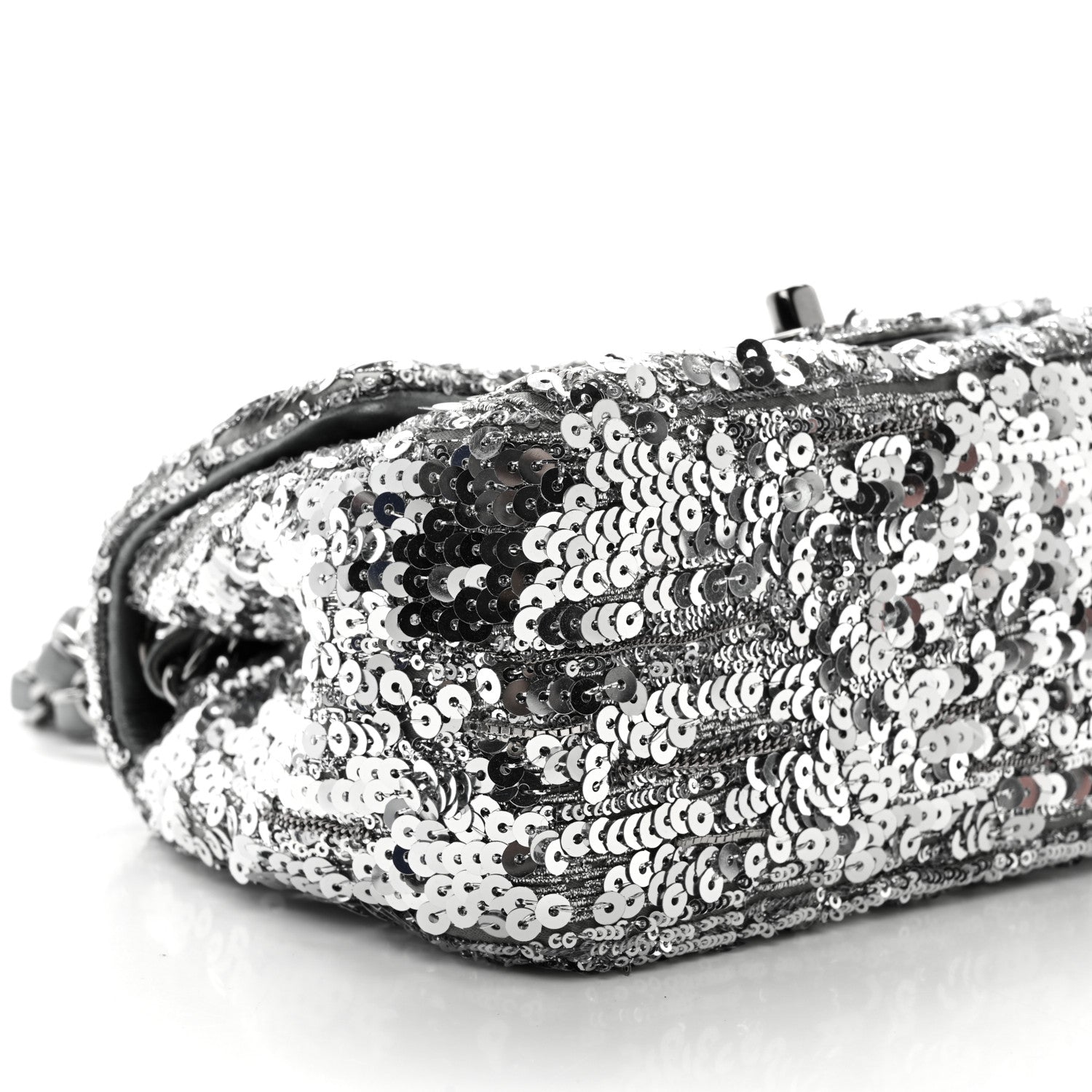 Chanel Sequin Mini Square Flap Silver 9 of 12
