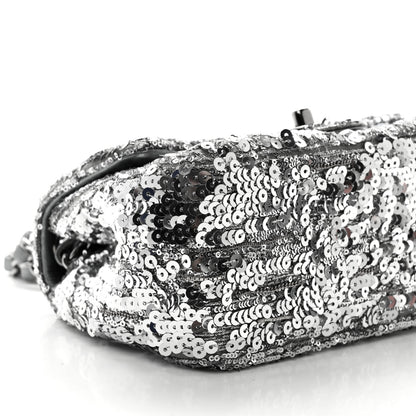 Chanel Sequin Mini Square Flap Silver 9 of 12