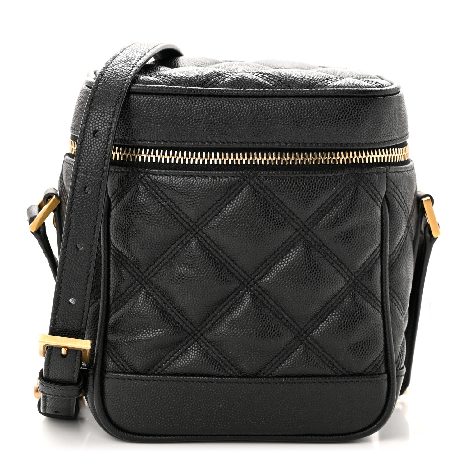 Saint Laurent Grain de Poudre Quilted 80's Vanity Bag Black 1 of 10
