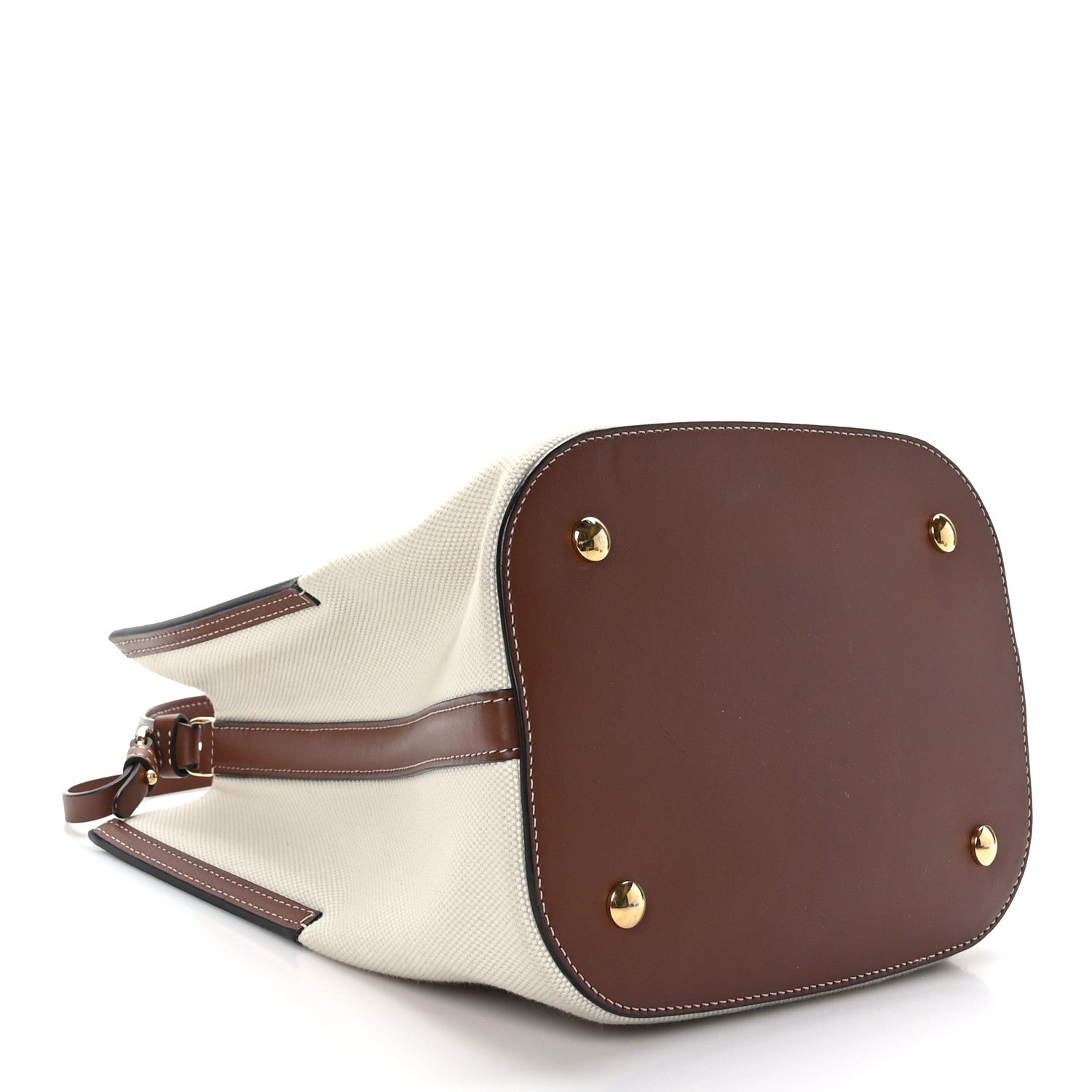 Burberry Canvas Cotton Small Peggy Bucket Bag Natural Gold 4 of 11