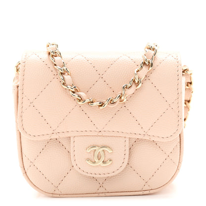 Chanel Caviar Quilted Mini Clutch With Chain Light Beige 9 of 12
