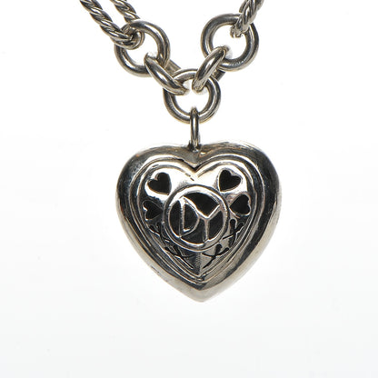 David Yurman Sterling Silver 18K Yellow Gold Cable Heart Figaro Necklace 6 of 7