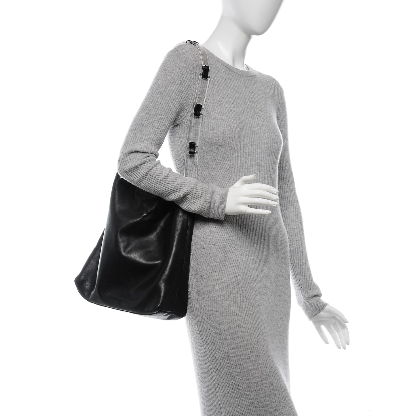Soft Calf Lucite Hobo Nero Black