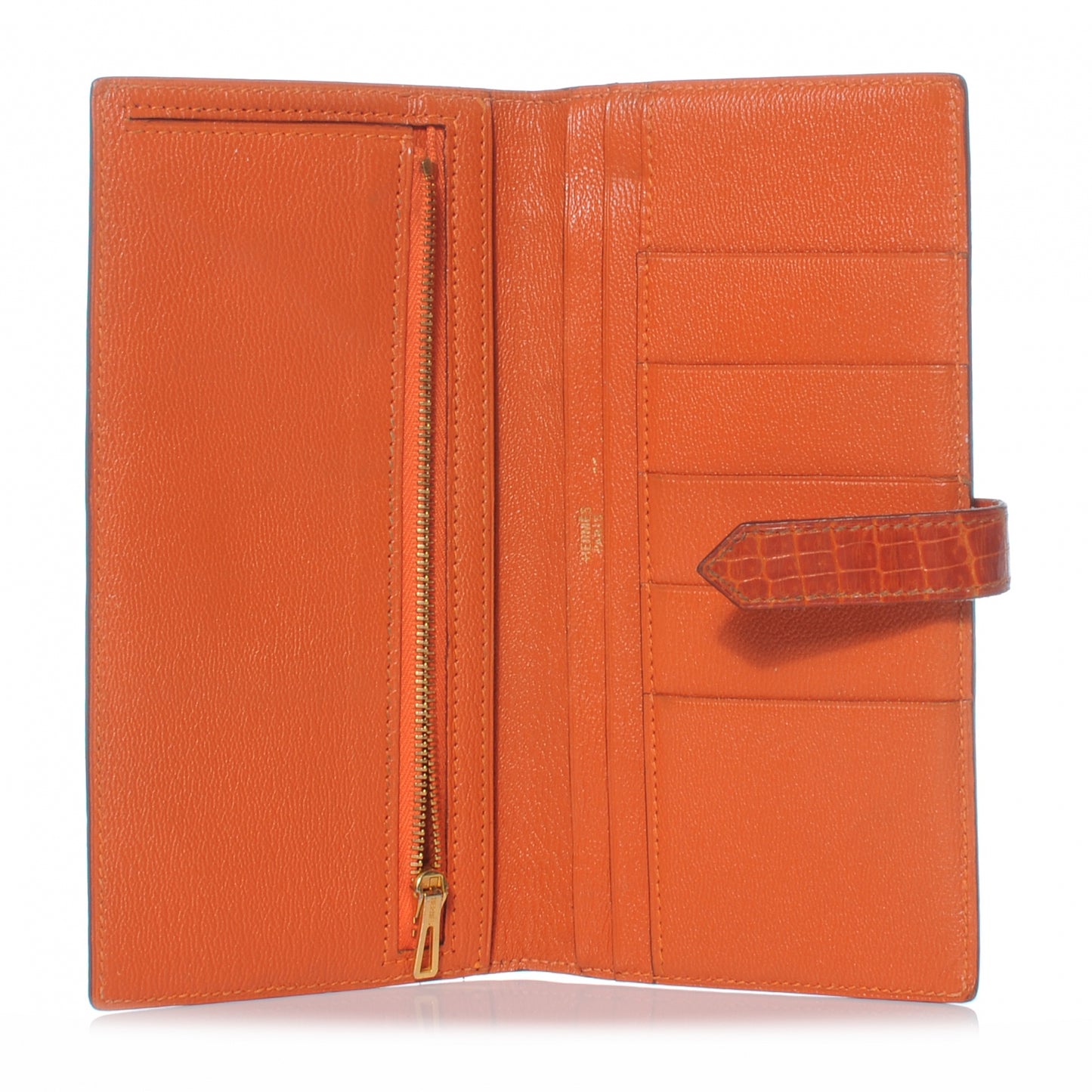 Niloticus Crocodile Diamond Bearn Wallet Orange